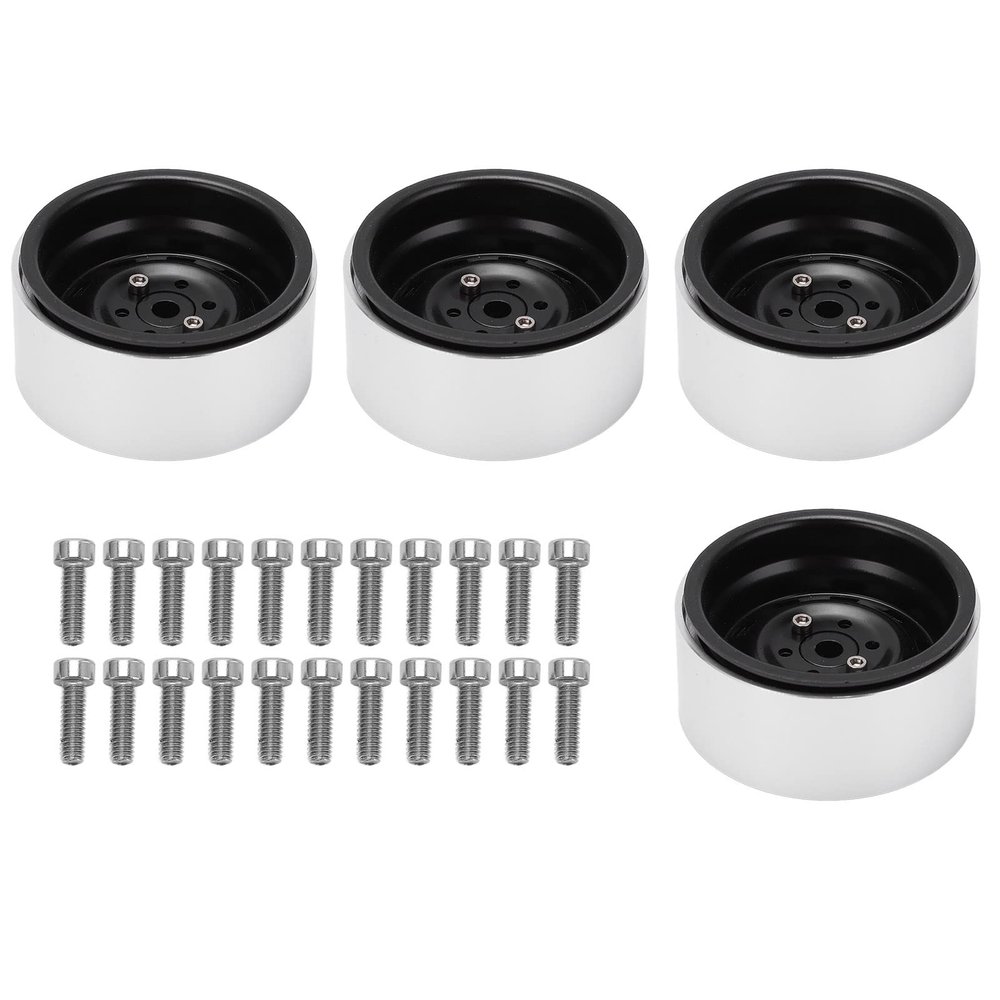 1.9 Inch 10 Hole Hub Rust Resistant Wheel Rims for AXIAL SCX10 Climbing Car (Black)
