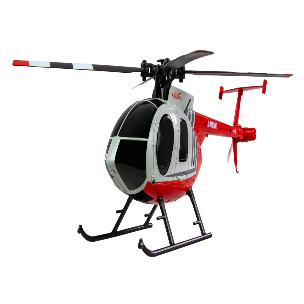 Amewi Hughes MD500 Helicopter Civil 4-Channel 6G RTF Red/Light Grey RC Remote Control