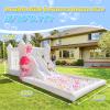 19ft Large Water Slide Bounce House, Oxford Water Slide with Double Slide and Ball Pool/Pit, White Bounce House with Air Blower for Kids Summer Outdoor Fun view 2