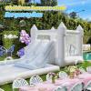 19ft Large Water Slide Bounce House, Oxford Water Slide with Double Slide and Ball Pool/Pit, White Bounce House with Air Blower for Kids Summer Outdoor Fun view 3