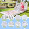 19ft Large Water Slide Bounce House, Oxford Water Slide with Double Slide and Ball Pool/Pit, White Bounce House with Air Blower for Kids Summer Outdoor Fun view 4
