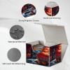 GYSYSQSH Card Deck Box for MTG, PU Leather Microfiber Lining Trading Card Storage Case Fits 100+ Sleeved Cards Strong Magnet Cover Holder for Magic Commander TCG CCG, Skull Pumpkin view 3