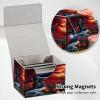 GYSYSQSH Card Deck Box for MTG, PU Leather Microfiber Lining Trading Card Storage Case Fits 100+ Sleeved Cards Strong Magnet Cover Holder for Magic Commander TCG CCG, Skull Pumpkin view 4