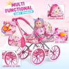 Golray 12 in Baby Doll Toys Set with Stroller for 3 4 5 6 Year Old Girl - 26pcs Babydoll with Accessories Quilt Pillow/Highchair/2 Clothes, Feeding Nursing Pretend Play Toddler Girl Toy Gift 3-5-7 view 4