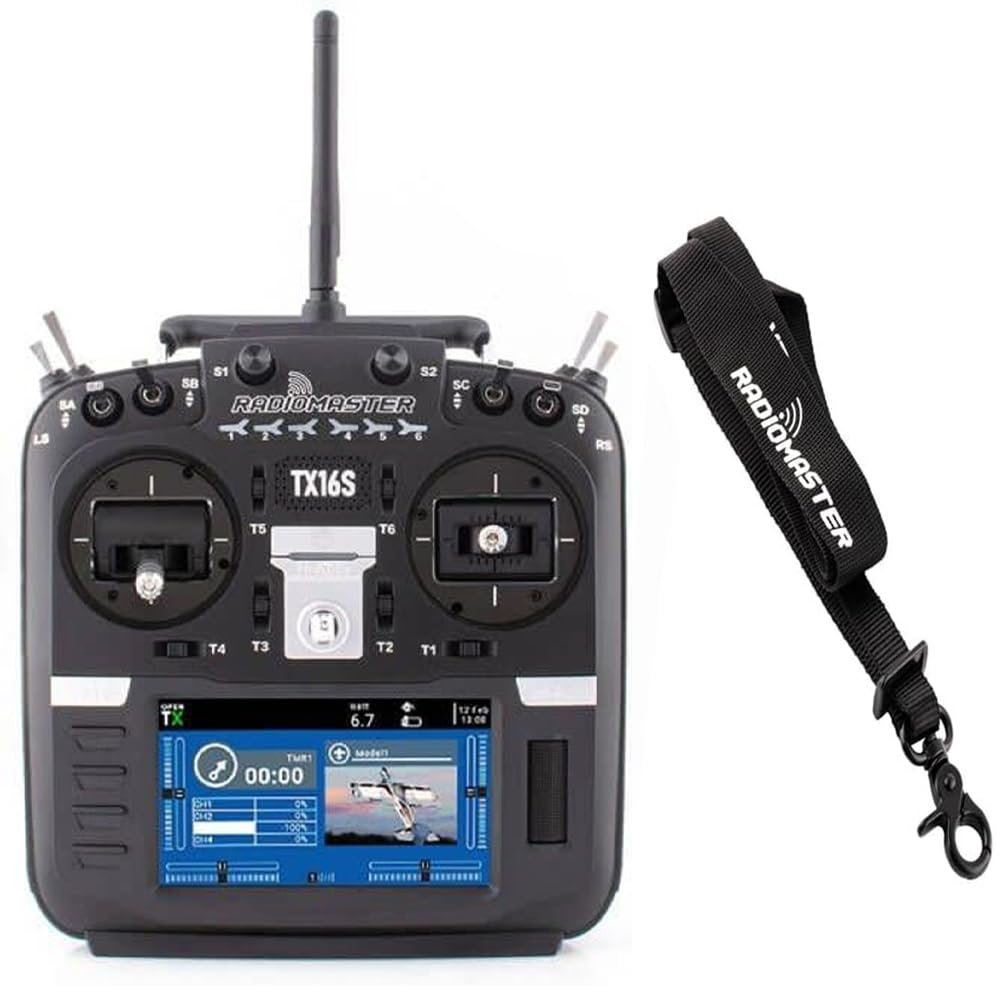 RadioMaster TX16S Mark II V4.0 Hall Gimbal 4-in-1 ELRS Multi-Protocol Radio Controller Support EdgeTX/OpenTX Built-in Dual Speakers Mode2 Radio Transmitter (4IN1 Mode 2 with Belt)
