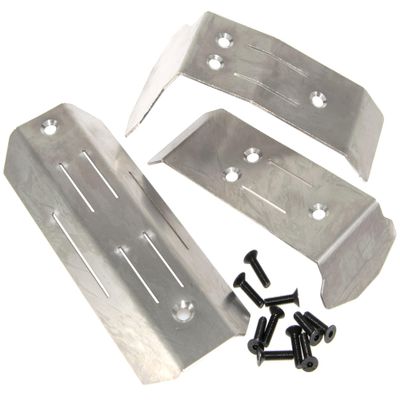 Armor Compatible with Traxxas Mini Maxx Upgrade Rc Car Stainless Steel Chassis Protection Guard Plate Part Replacement(Silver)