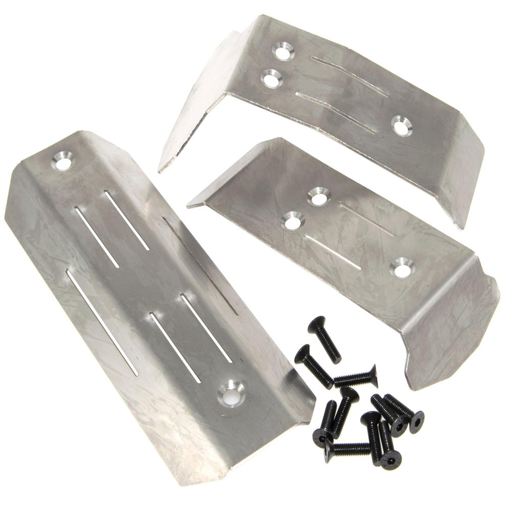 Armor Compatible with Traxxas Mini Maxx Upgrade Rc Car Stainless Steel Chassis Protection Guard Plate Part Replacement(Silver)