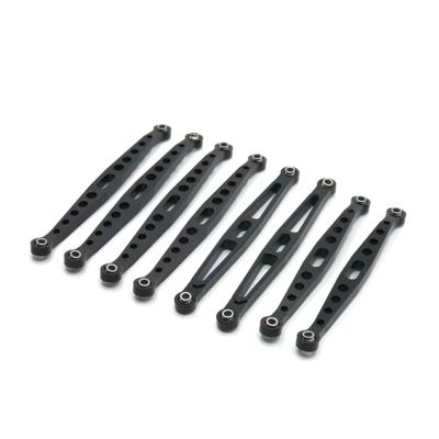 QTUONVD for HB for Toys for ZP1001 for ZP1002 for ZP1003 for ZP1004 for ZP1005 for ZP1008 1/10 8pcs Metal for Chassis Suspension Link Rod Tie Rod RC Upgrade Parts(Black)