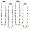 8pcs Christmas Light Necklace, Light up Christmas Necklaces Party Favors, 4 Kinds Glow Bulb Christmas Tree Santa Candy Cane Necklaces, 3 Modes Colorful Ugly Christmas Xmas New Year Eve Party Supplies view 1