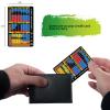 Gimao 4 PCS Metal Thick Blackjack Strategy Card with Leather Sleeve, Stainless Steel Blackjack Basic Chart Cards Wallet Size Book Allowed at Blackjack Table in The Casino 4+ Decks Hit Soft 17 (4) view 3