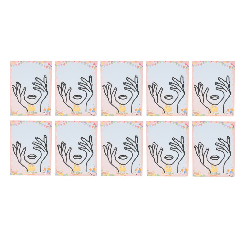 10 Sets Abstract Minimalist Face Cake Decorations, DIY Face Lines Cake Toppers for Ladies Birthday Wedding Party, Acrylic Material, Safe and Eco Friendly