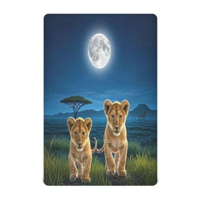 Kigai Cute Lions Baby Crib Sheet for Boys and Girls Jersey Knit Fitted Crib Sheet for Standard Baby Bed Toddler Mattress Cover Cozy Soft Breathable, 28x52 inch