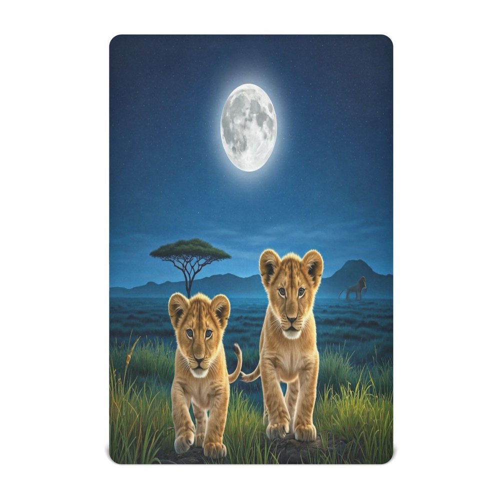 Kigai Cute Lions Baby Crib Sheet for Boys and Girls Jersey Knit Fitted Crib Sheet for Standard Baby Bed Toddler Mattress Cover Cozy Soft Breathable, 28x52 inch