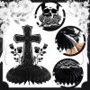 12 Pcs Halloween Death to My 20s Decorations 30th Birthday Party Decoration Rip 20s Black Gothic Honeycomb Centerpieces Funeral for My Youth Table Decoration Table Topper for Party Favors Supplies view 3