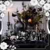 12 Pcs Halloween Death to My 20s Decorations 30th Birthday Party Decoration Rip 20s Black Gothic Honeycomb Centerpieces Funeral for My Youth Table Decoration Table Topper for Party Favors Supplies view 4