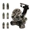 CNMZTRPG Bullet Nest Dice,Insane Bullet dice Revolver,Metal Dice Set for DND with Spinning Revolver Cylinder Container, Dice for D&D, or Crime Theme Tabletop Games (D00, Silvery) view 2