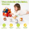 Koty Baby Toys 6-12 Months, Montessori Sensory Toys, My First Farm House Toy with 6 Stuffed Animals,Rotating Windmill & Sunflower Crinkle, Rattle, Fun Mirror Fine Motor Skills Development,Baby Gift view 2