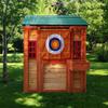 Eco-Friendly Outdoor Wooden 4-in-1 Game House for Kids Garden Playhouse with Different Games on Every Surface,Solid Wood,61.4" Lx45.98 Wx64.17 H view 1