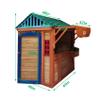Eco-Friendly Outdoor Wooden 4-in-1 Game House for Kids Garden Playhouse with Different Games on Every Surface,Solid Wood,61.4" Lx45.98 Wx64.17 H view 3