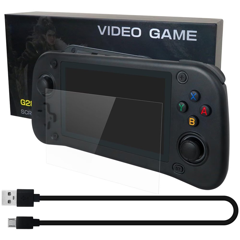 2025 New Upgraded G28 4.3 Inch HD 64GB Handheld Game Console Support up to 20+ Classic Simulators to Play Classic Games for PSP/ PS1/ N64 for G-AME boy Birthday Gifts Presents- Black