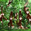 6 Pcs Jungle Theme Party Decorations Hanging Monkey Decor Stuffed Animal with 12 Pcs 7.22ft Artificial Vine Plush Hook and Loop Fastener for Rainforest Safari Birthday Party(Dark Brown,21 Inch) view 2