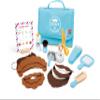 Hape Hairdressing Set | with Realistic Hairdressing Accessories, Felt Hair and Storage Bag | Educational Role Play Toy for Kids view 1