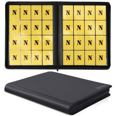 16 Pocket Card Binder,1280 Pockets Ringless Trading Card Binder,Premium Zipper Card Album Folder for TCG,MTG,Game&Sports Cards(BLACK)