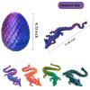 Printsilk 4PCS 3D Printed Dragon Egg, Articulated Crystal Animals Fidget Toy, Small 3D Printer Dinosaur Eggs Toy for Kids Boy Girls, Christmas Party Favors Stocking Stuffers (4-Piece-C) view 3