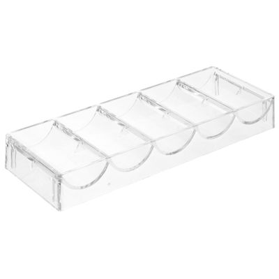 Toyvian Portable Poker Chip Tray Transparent Storage Organizer Large Capacity Compartment Design for Easy Access and for Game Night and Card Parties