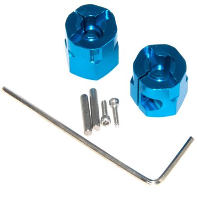 54610 Wheel Hex Clamp Compatible with 1/10 Tamiya WR GF G6 Series WR02 GF01 G601 Upgrade Rc Car Aluminum Alloy 12mm Wheel Hex Hub Adapter Part Replacement(Blue)