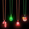 Traplace 24 PCS Light Up Christmas Necklace, Xmas Party Supplies, 4 Designs Christmas Necklace, Ugly Sweater Party Favors, Christmas Lights Chain for Church Community Xmas Decorations view 1