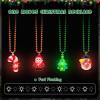 Traplace 24 PCS Light Up Christmas Necklace, Xmas Party Supplies, 4 Designs Christmas Necklace, Ugly Sweater Party Favors, Christmas Lights Chain for Church Community Xmas Decorations view 2