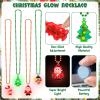 Traplace 24 PCS Light Up Christmas Necklace, Xmas Party Supplies, 4 Designs Christmas Necklace, Ugly Sweater Party Favors, Christmas Lights Chain for Church Community Xmas Decorations view 3