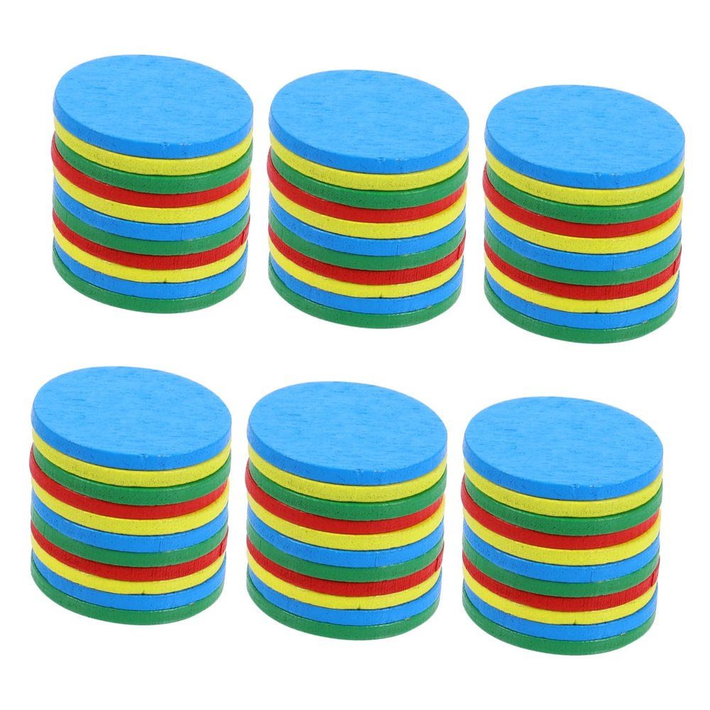 BCOATH DIY Creative Game Tokens Wooden Chips for Boys and Girls Educational Game