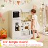 GLACER Kids Kitchen Playset, Wooden Pretend Play Toy Kitchen Set with Lights & Sounds, Ice Maker, Microwave, Dishwasher, Chalkboard, Storage, Play Kitchen for Toddlers, Gift for Boys Girls (White) view 2