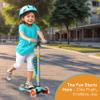 Aqua Orange 3 Wheel Scooter with Seat for Kids, Light-Up Wheels, Adjustable Lean to Steer Handlebar and Seat, Smooth Wheels, Wide No-Slip Deck, Rear Foot Brake, Toddler Outdoor Toys for Ages 2+ view 2