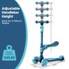 Blue 3 Wheel Scooter with Seat for Kids, Light-Up Wheels, Adjustable Lean to Steer Handlebar and Seat, Smooth Wheels, Wide No-Slip Deck, Rear Foot Brake, Toddler Outdoor Toys for Ages 2+ view 4