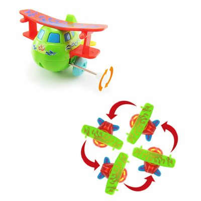 Milisten 3pcs Wind-up Cartoon Airplane Toys for Boys and Girls Fun Rotating Clockwork Flying Toy for Parent-boy Girl Interaction and Early Education Random Colors