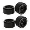 1.9in Aluminum Alloy Beadlock Wheel Rims Axial SCX10 90046 RC Crawler Car Parts Simulation Improvement Applicable for Remote Control Car (Black) view 2