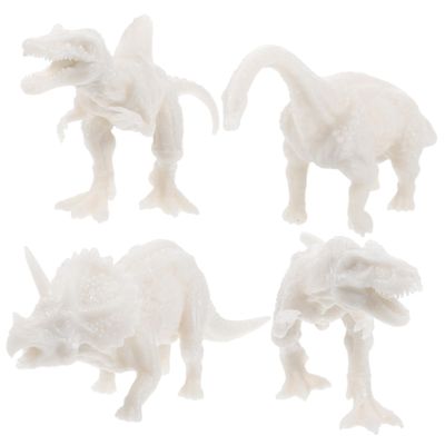 Garneck 4Pcs Dinosaur Model Kit DIY Painting Set Realistic Small Dinosaur Toys for Kids Creative Craft Activities Including Tyrannosaurus Triceratops Brachiosaurus Spinosaurus