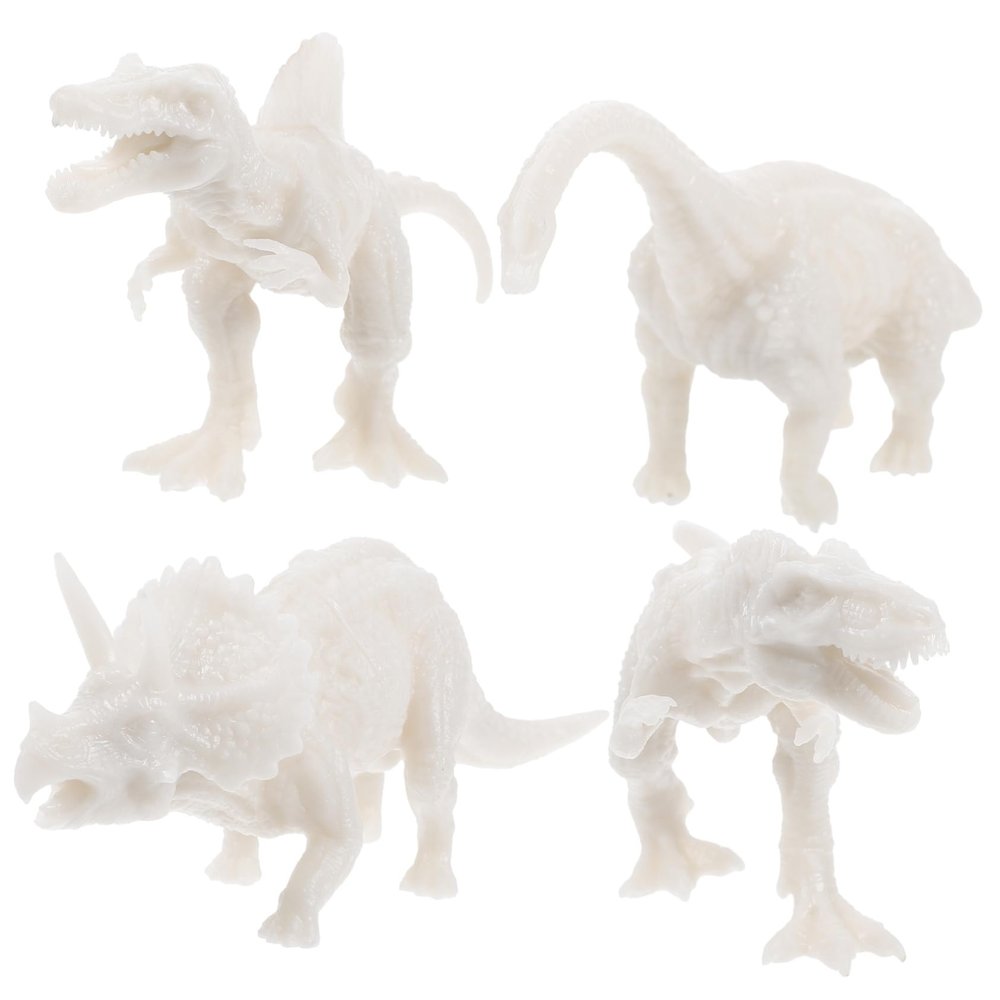 Garneck 4Pcs Dinosaur Model Kit DIY Painting Set Realistic Small Dinosaur Toys for Kids Creative Craft Activities Including Tyrannosaurus Triceratops Brachiosaurus Spinosaurus