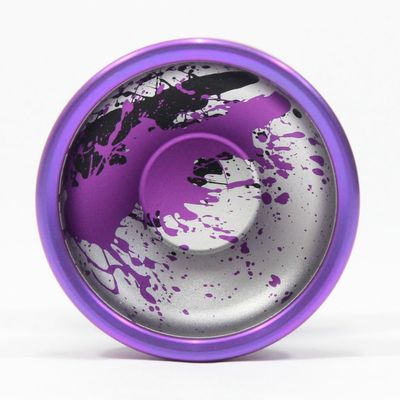 W1LD (Worldwide 1nnovative Leading Design) Milder Yo-Yo - Bi-Metal 6061+Titanium Rim YoYo (Silver Purple Black Splash with Purple Rim)