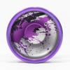 W1LD (Worldwide 1nnovative Leading Design) Milder Yo-Yo - Bi-Metal 6061+Titanium Rim YoYo (Silver Purple Black Splash with Purple Rim) view 1