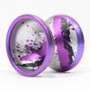 W1LD (Worldwide 1nnovative Leading Design) Milder Yo-Yo - Bi-Metal 6061+Titanium Rim YoYo (Silver Purple Black Splash with Purple Rim) view 2