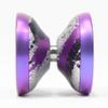 W1LD (Worldwide 1nnovative Leading Design) Milder Yo-Yo - Bi-Metal 6061+Titanium Rim YoYo (Silver Purple Black Splash with Purple Rim) view 3