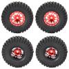 1in RC Car Tire Rubber Vehicle Wheels Crawler Tires for Axial SCX24 90081 AXI00001 AXI00002 (Red) view 3