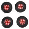 1in RC Car Tire Rubber Vehicle Wheels Crawler Tires for Axial SCX24 90081 AXI00001 AXI00002 (Red) view 4