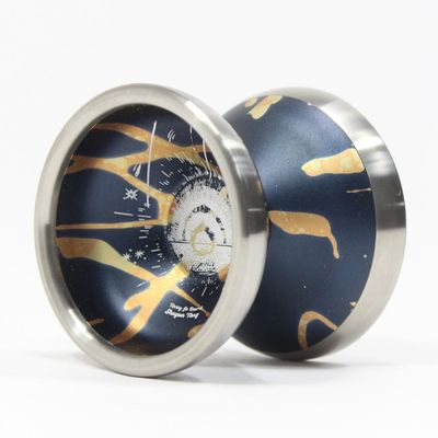 W1LD (Worldwide 1nnovative Leading Design) Milder Yo-Yo - Bi-Metal 6061+Titanium Rim YoYo (Merry Go Round- Navy Orange Splash)