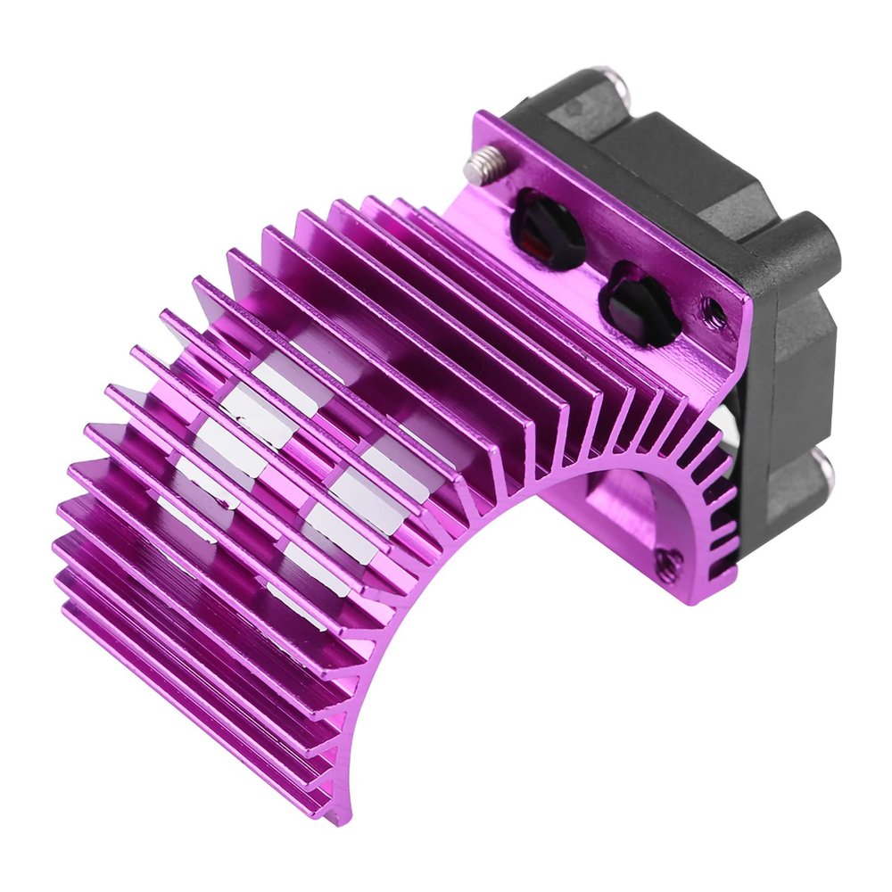 Motor Heat Sink with Cooling Fan for 1/10 Electric RC Car 540/550 Motor, Superior Heat Dissipation, Compatible with AXIAL SCX10/ CC01 (Purple