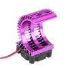 Motor Heat Sink with Cooling Fan for 1/10 Electric RC Car 540/550 Motor, Superior Heat Dissipation, Compatible with AXIAL SCX10/ CC01 (Purple view 3